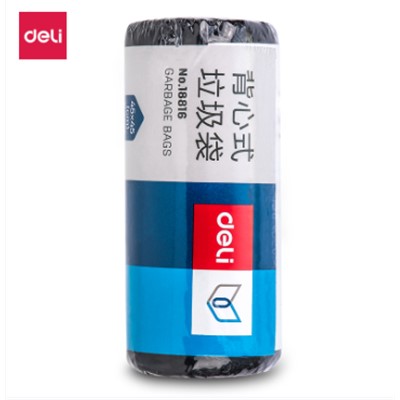 得力（deli）18816清洁工具 垃圾袋(黑)(30只/卷)450*450背心式垃圾袋