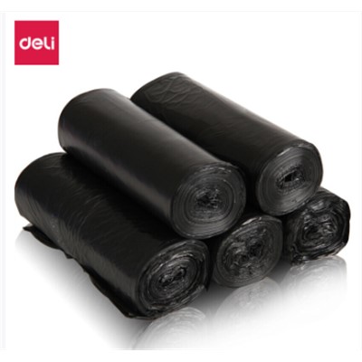 得力（deli）33070清洁工具 垃圾袋(黑)(5卷/套)45×55cm八角底
